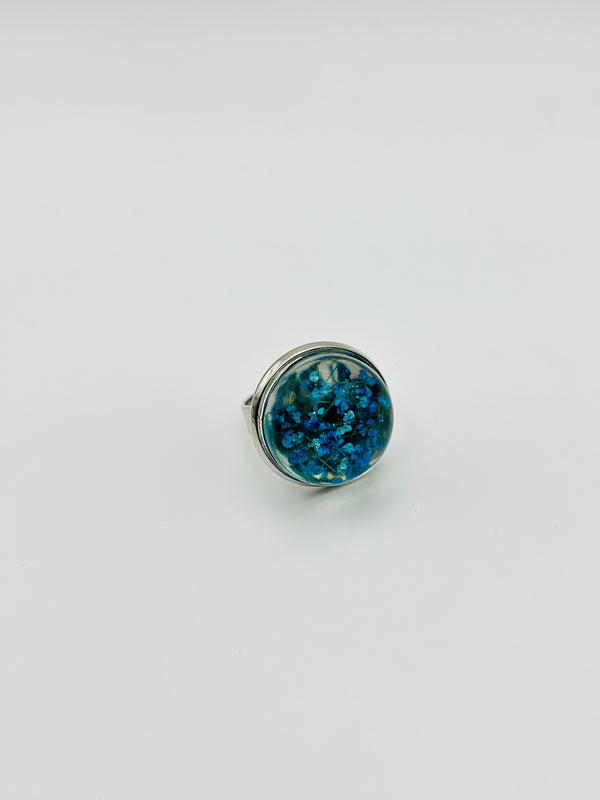 Azure Blossom Infinity Ring