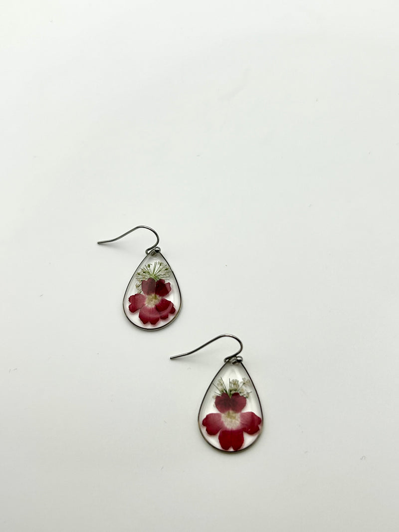 Crimson Fusion Blooms earrings