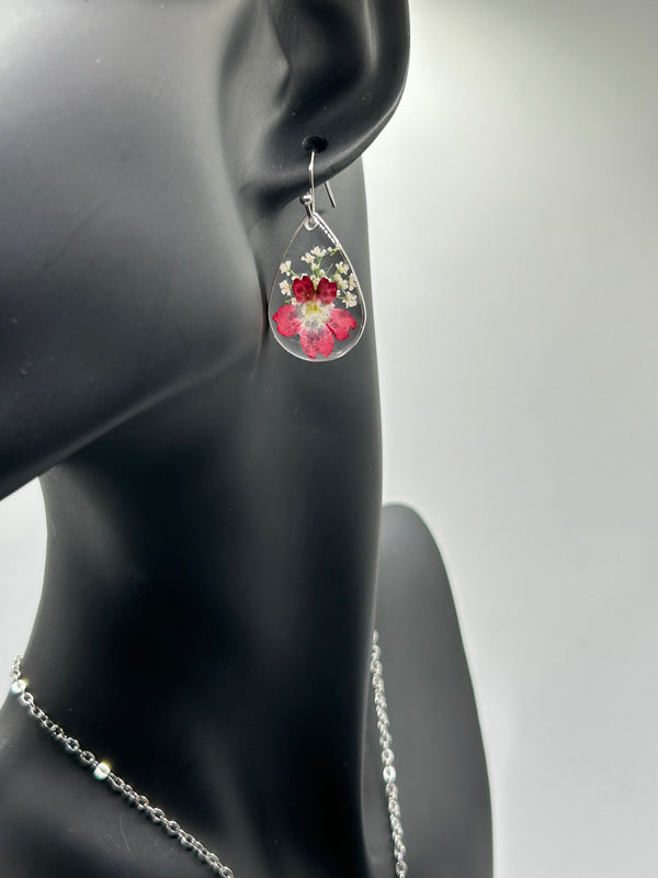 Crimson Fusion Blooms earrings