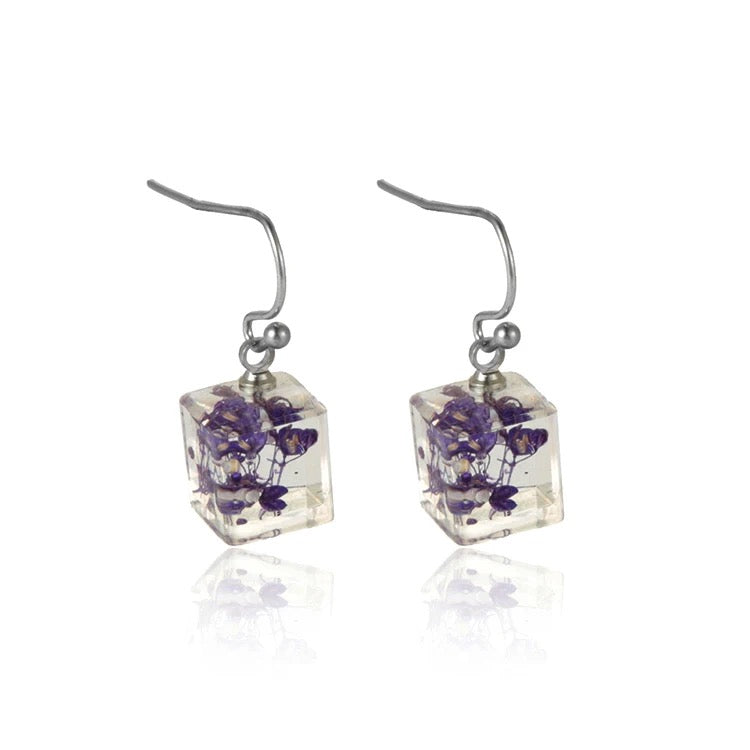 Petite Blossom Cube Earring